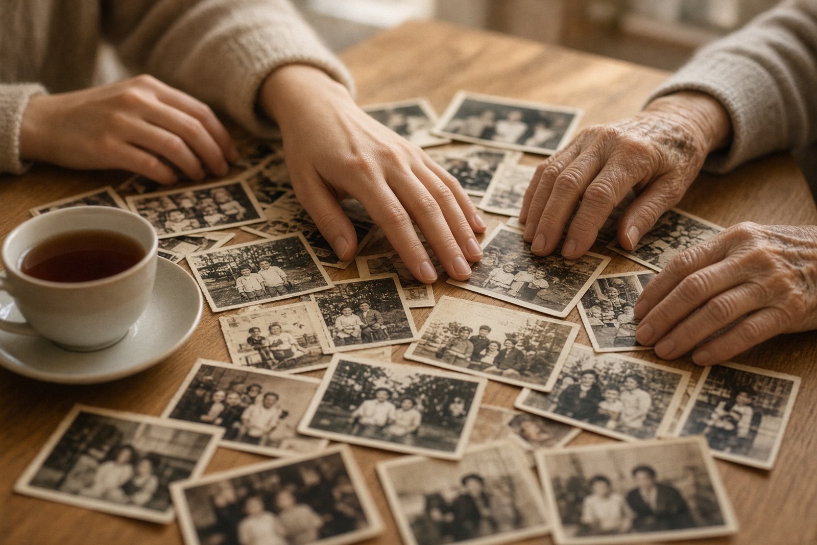 Family photos and a life being remembered